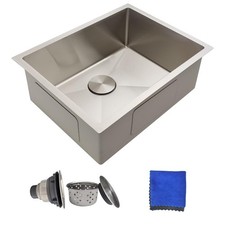 23 Inch Undermount Kitchen Sink - Delironexu 18 Gauge Stainless Steel Kitchen Si