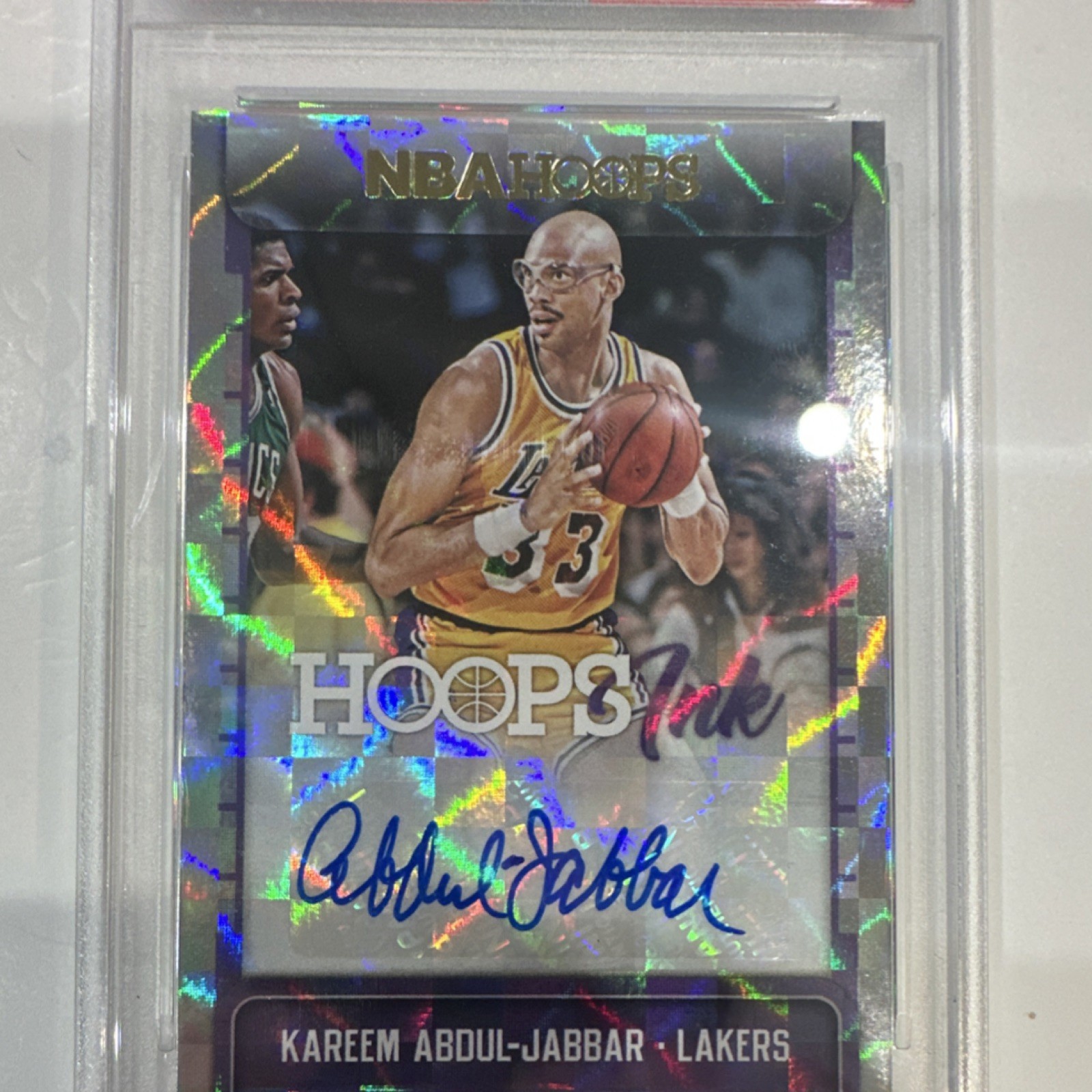 Kareem Abdul-Jabbar 2017 Panini Hoops Ink Autograph PSA 10 #HI-KAJ Lakers view 3
