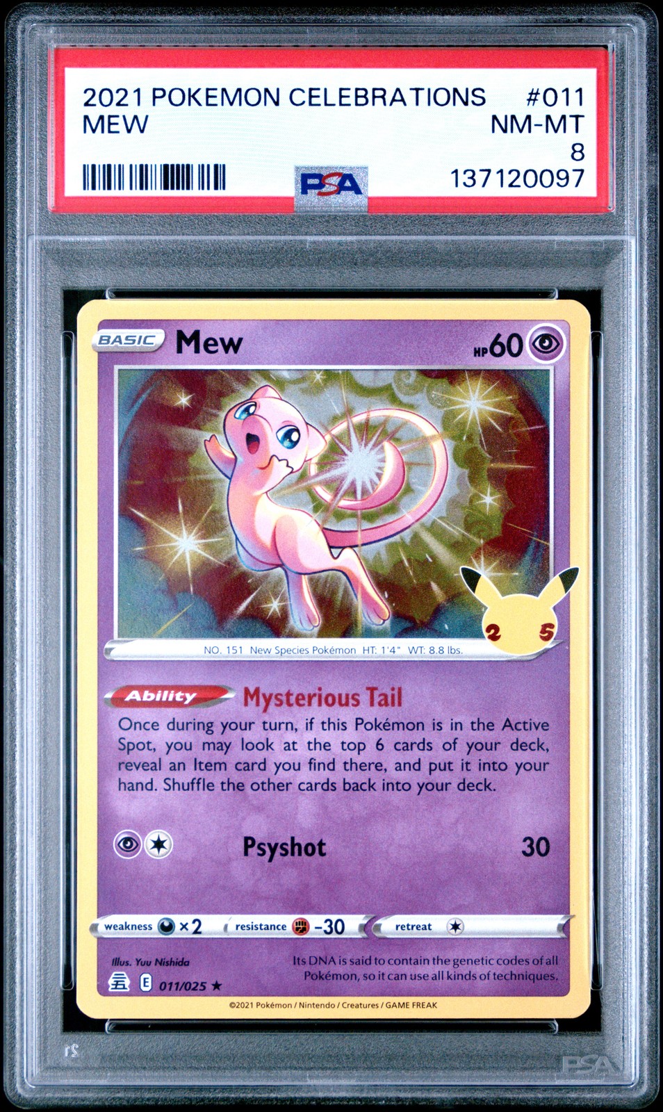 2021 POKEMON CELEBRATIONS #011 MEW PSA 8