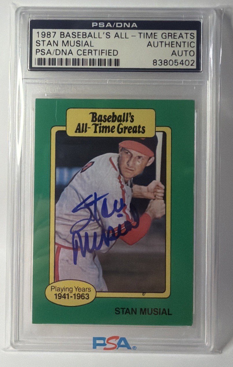 🔥Stan Musial 1987 Baseball’s All-Time Greats Auto PSA/DNA Certified 83805402🔥