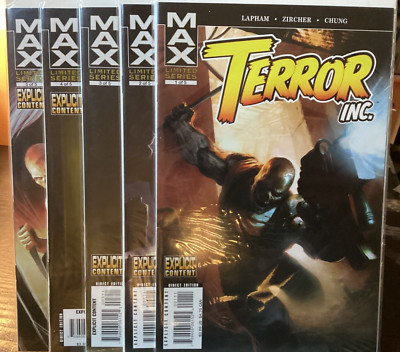 5 COMIC SET TERROR INC #1 2 3 4 5 MARVEL MAX 2007 LAPHAM