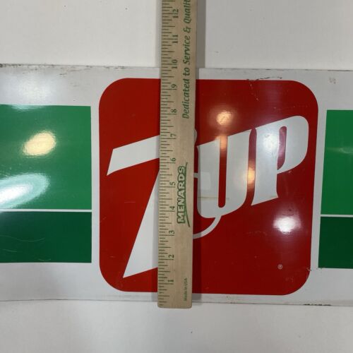 Vintage 7up Metal Tin Soda Pop Machine Part Sign 10”x23” Display Advertising - Picture 10 of 10