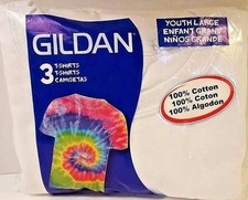 Gildan T-Shirts Short Sleeve Youth Large 3Pk White 100 Cotton