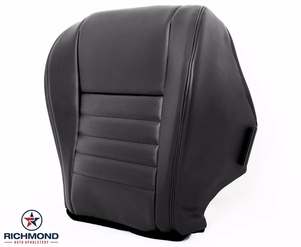 1999 2000 Ford Mustang Saleen S281 -Driver Side Bottom Leather Seat Cover Black - Image 2 of 4