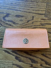 Large Tory Burch sunglasses/eye glasses case magnetic eyeglasses orange