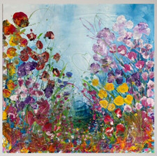 QUADRO ACRILICO ASTRATTO ORIGINALE SU TELA GRANDE 90x90cm di dianeplantart