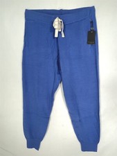 PJ Salvage Lounge Jogger Pants Large Stretch Knit Elastic Waist Drawstring Blue