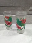 Vintage Anchor Hocking Watermelon Jelly Jar Drinking Glasses 16 oz Set Of 2