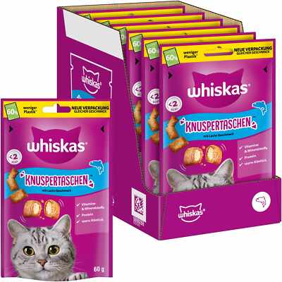 Whiskas Temptations Knuspertaschen Lachs 6x60g Packung VPE