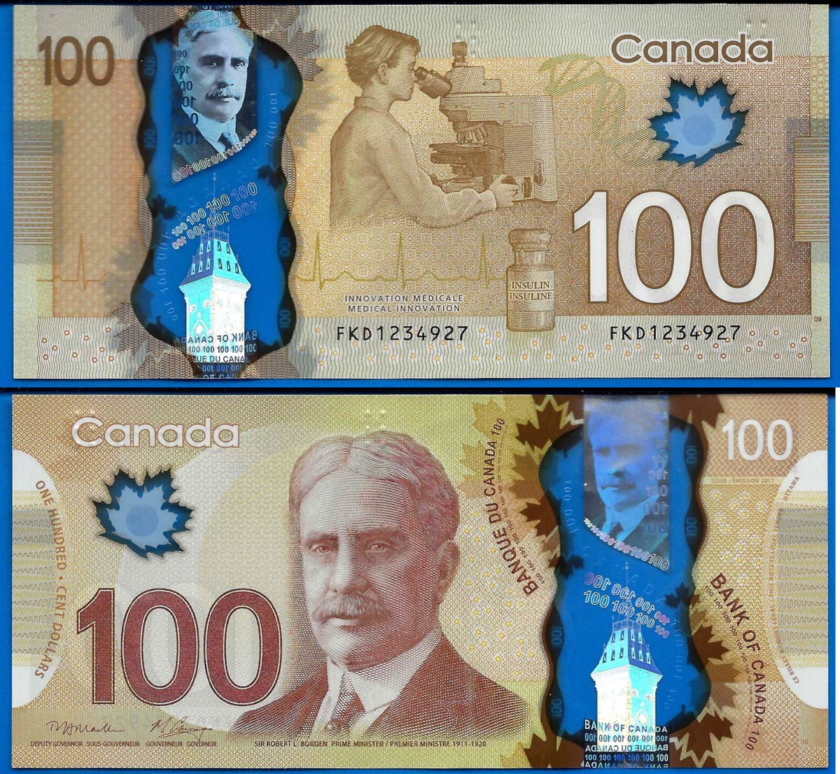 Canada 100 Dollars 2011 Prefix FKD Polymer Banknote Free Shipping Worldwide  | eBay