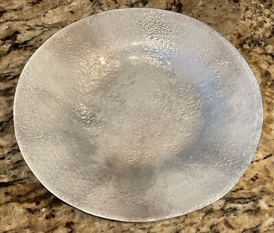 Vietri Glacier Glass Salad Plate 8.5'', Made in Italy, Silver Set Of 3 New
