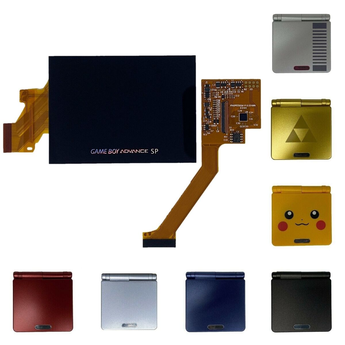 Gameboy Advance SP FunnyPlaying IPS 3.0 LCD Backlit Console PICK A COLOR  GBASP