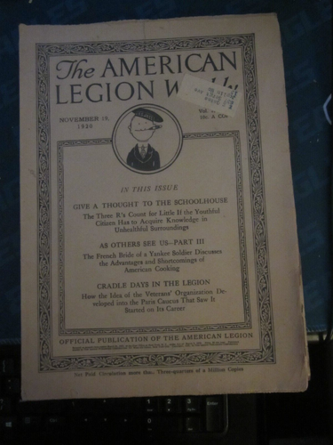 American Legion Magazine November 1920 French Bridge of Yankee Soldier L44 - 第 1/1 張圖片