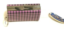 Solaray Keychain Purse Lipstick Holder 3 1/4"x2 x 1.5" Purple Plaid