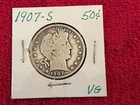 1907-S BARBER Half Dollar, VG