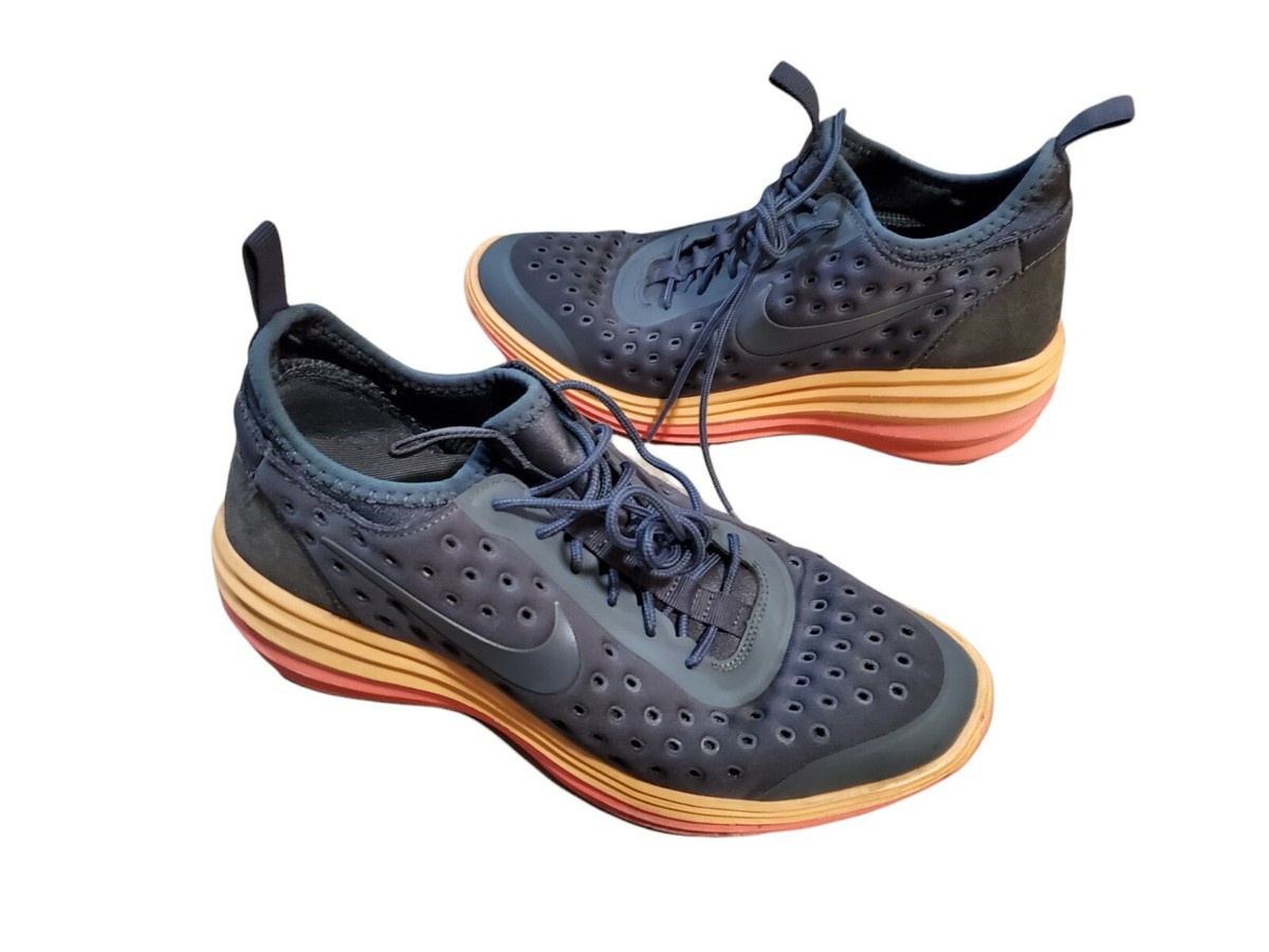 Nike Lunar Elite Sky Hi Women's Size Gray Orange Wedge Shoes
