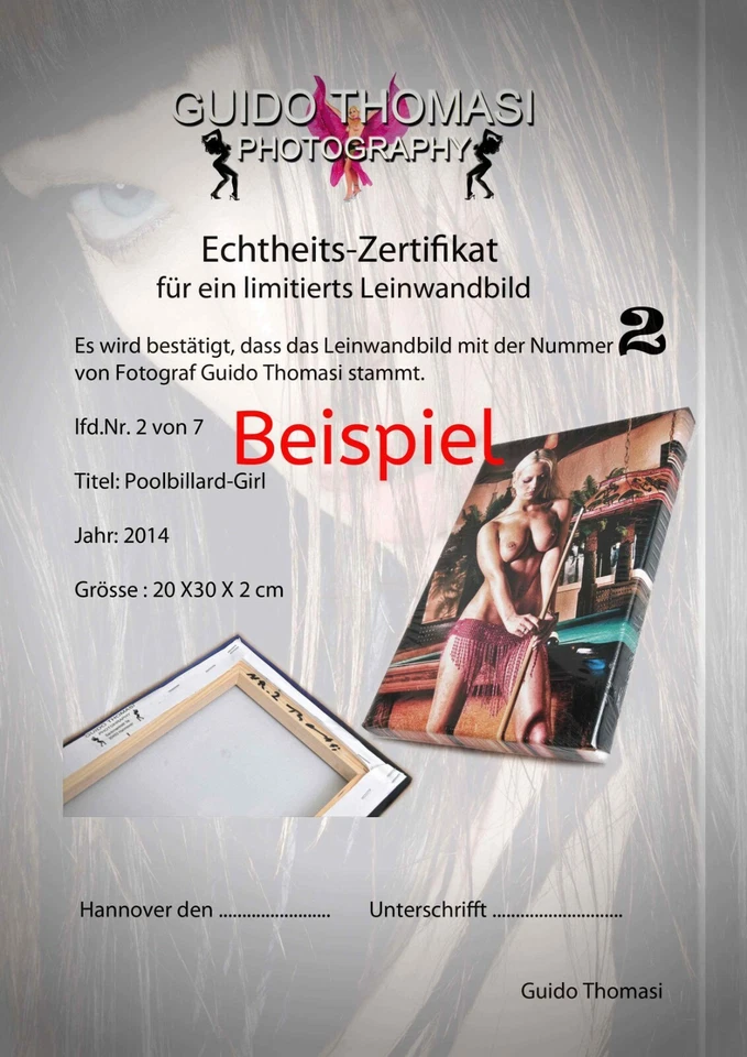 Leinwand-Bild von Guido Thomasi 60x90x2 cm Limitiert auf 7 Exemplare, Erotikbild - Bild 4 von 4