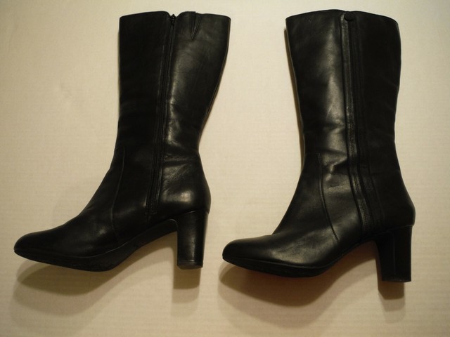 clarks black knee high boots
