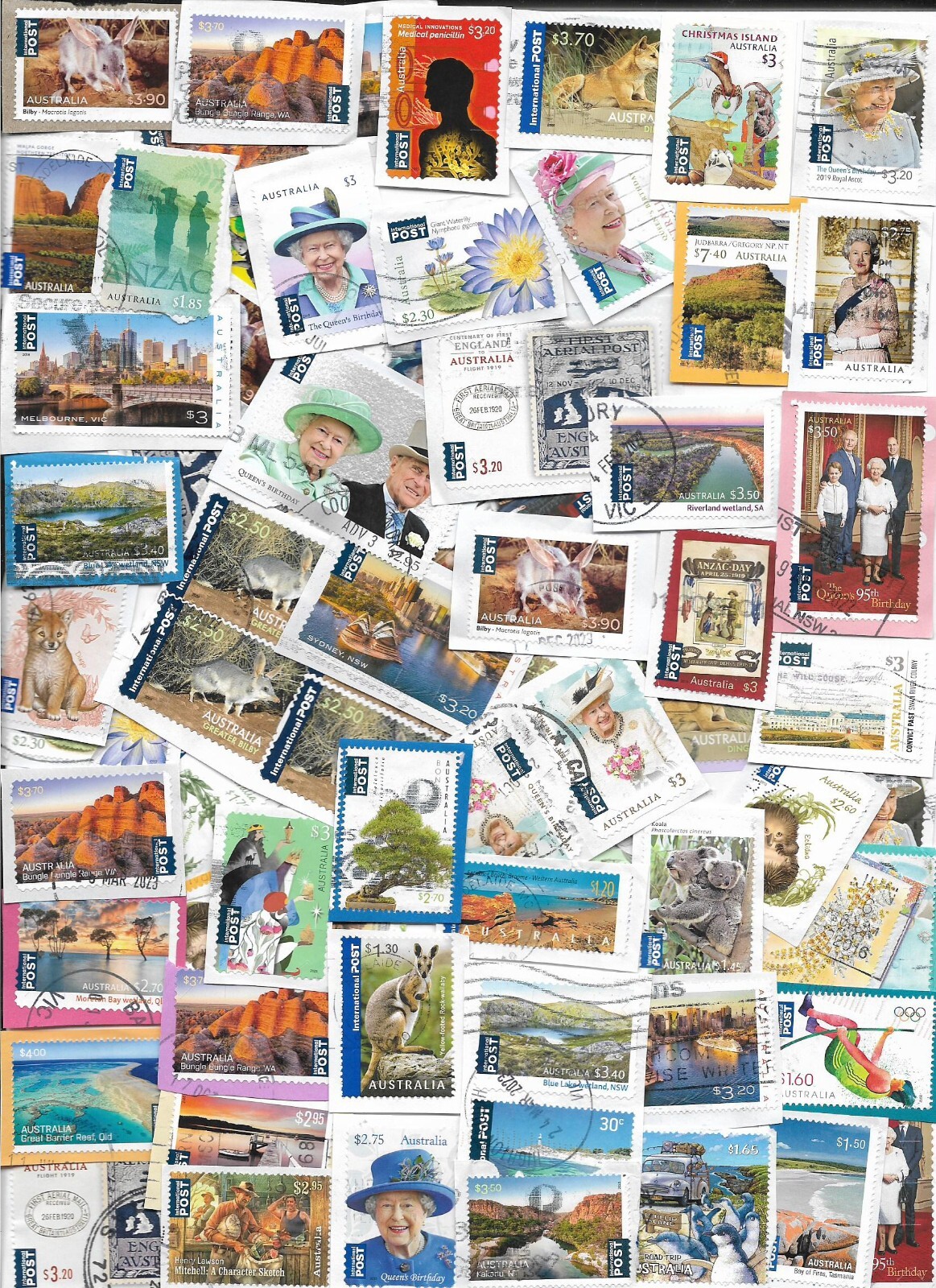 100 AUSTRALIAN INTERNATIONAL POST STAMPS KILOWARE ON PAPER eBay