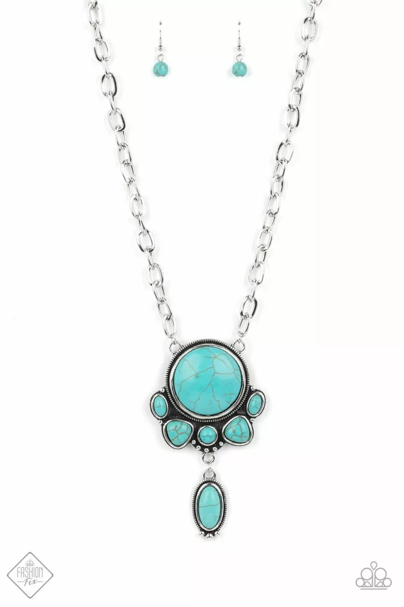 Long turquoise necklace paparazzi sale