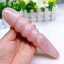 7" Natural Rose Quartz Crystal Massage Yoni Wand Stick Beauty Healing for Women