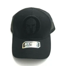 Highland Tactical Spartan Patch Trucker Mesh Snapback Hat Black OSFM 