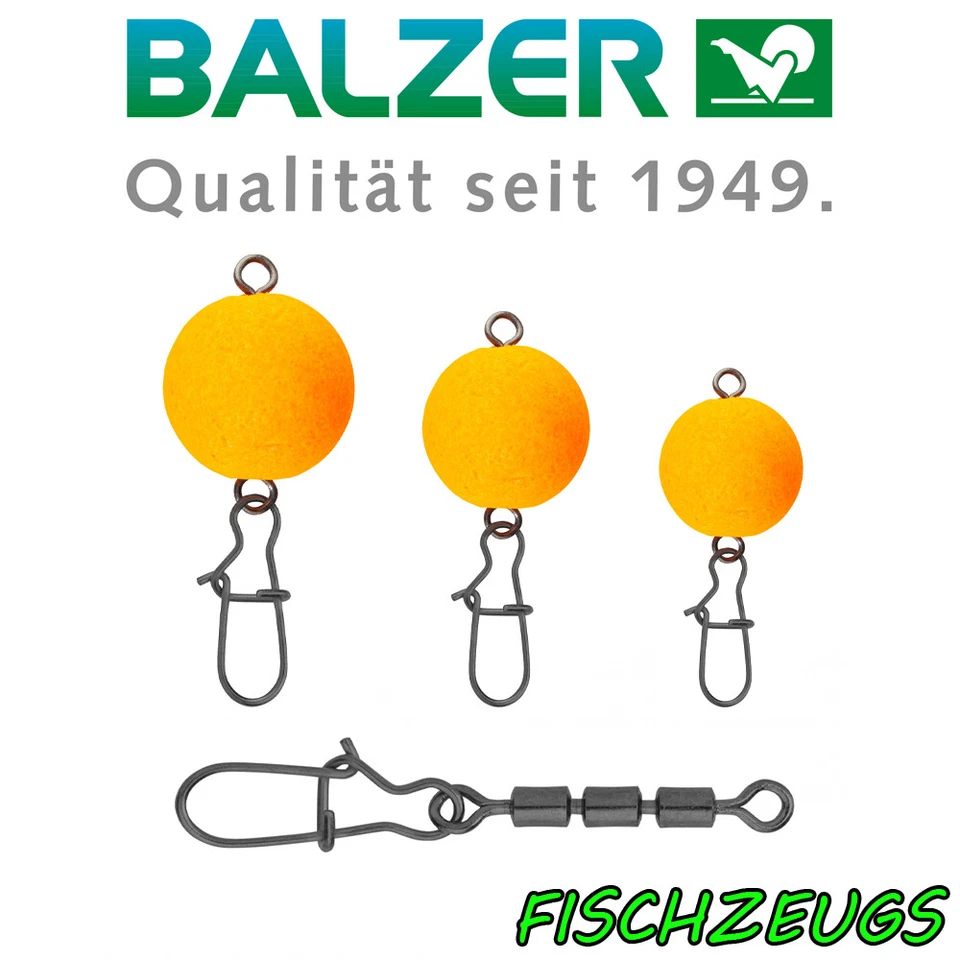 Balzer 5x Pilot Pose Dreifach Tönnchenwirbel Sbirolino Bombarde Orange 10-16mm