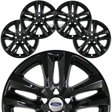 4 fit Ford Explorer XLT 2018 2019 Black 18" Wheel Skins Full Rim Covers Hub Caps