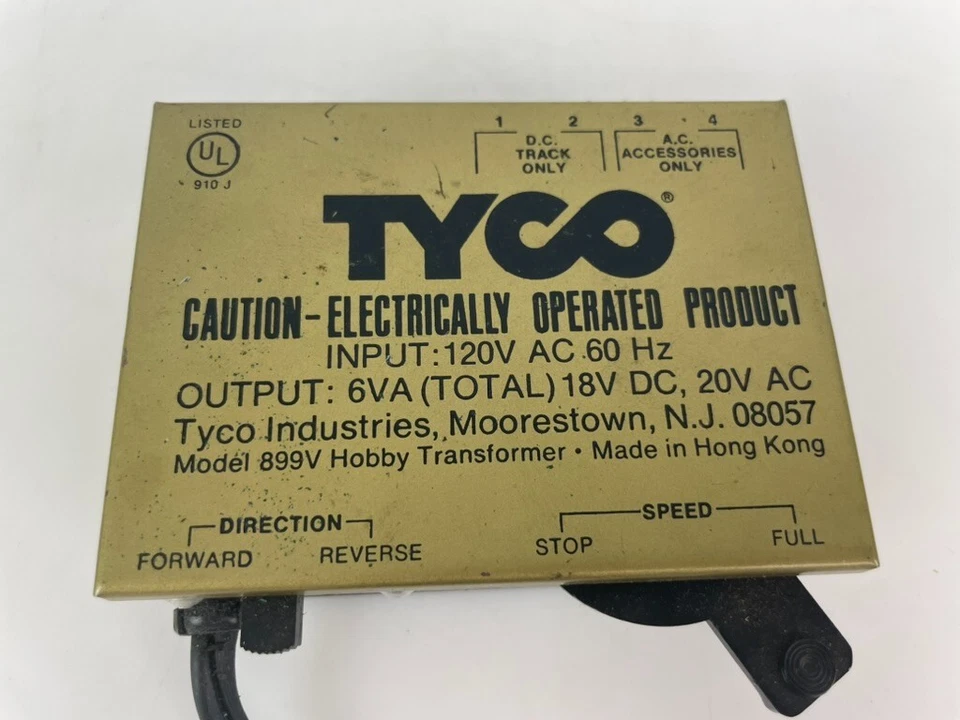 Vintage Tyco HO Scale Model 899C Transformer Railroad Train Power Pack Untested - Image 2 of 4