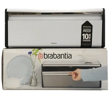 Brabantia Fall Front Bread Bin, Large Stackable Magnetic Steel Bin, Fresh White
