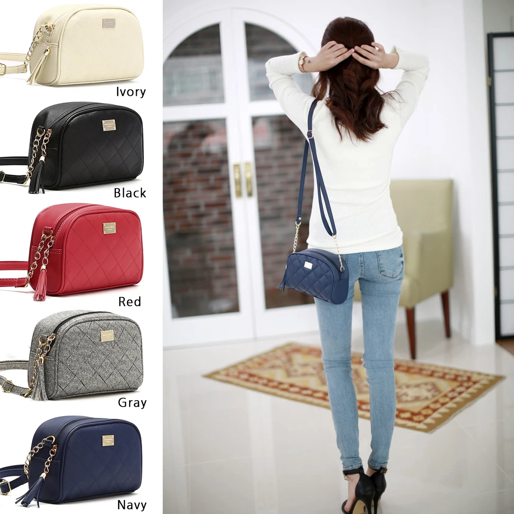 Quilting Style Korean Mini Bag Women Shoulder Gold Color Chain