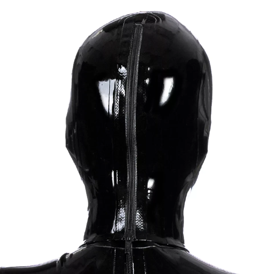 Latex Hood Rubber Mask Open Eyes and Mouth Transparent face for Cosplay Fetish - Image 3 of 4