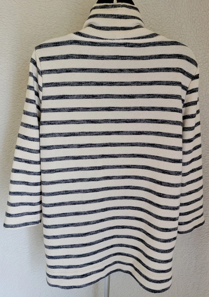 Camisa Blusa Jones New York Mujer Talla L Grande Azul Blanco Rayas Foto 4 de 4