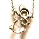 10k white gold .05ct black diamond Koala bear baby pendant necklace 2.6g  — photo 7