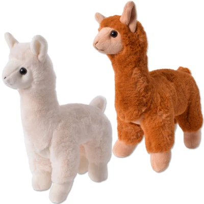 TE-TREND Alpaka Lama Plüschtier Kuscheltier Kinder Stofftiere Alpaca 40cm Beige Braun