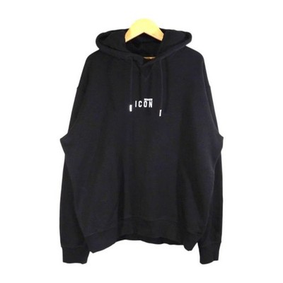 Dsquared2 Icon Hoodie S79GU0010 Size XL Black Cotton/Polyurethane
