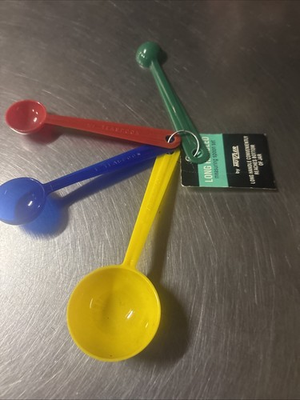 #ad Vintage Hutzler Plastic Measuring Spoon Set New $19.95
