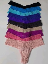 HANKY PANKY LACE LOW RISE THONG SET OF 10 ASSORTED COLORS ONE SIZE