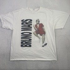 Bruno Mars XXIVK Magic World Tour White Short Sleeve Graphic Shirt Men's XL