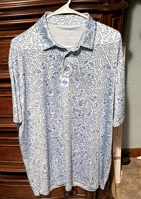 Mens 2XL Multicolor Pins & Aces Short Sleeve Performance Golf Polo Shirt!