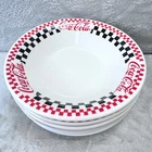 Vintage 1997 Coca-Cola Gibson Checkerboard Pasta Soup Bowls Set of 6 Red White