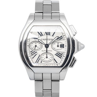 Cartier Roadster 3405 W6206019 SS Silver Dial Auto Men Watch 43mm
