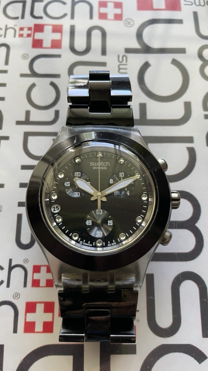 Swatch Full Blooded Night SVCK4035AG Irony Diaphane Chrono 43mm 
