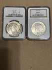 1923 & 1924 Peace Dollars (Lot of 2) NGC MS 63 Free Shipping!