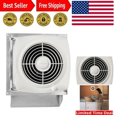 509S Through-the-Wall Ventilation Fan, White Cover, On/Off Switch, 200 CFM, 8...