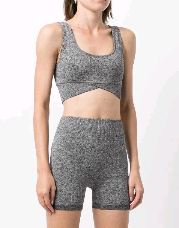 The Upside Gym Set Grey Shorts Athletic Sports Bra Top M Bottom L RRP $229