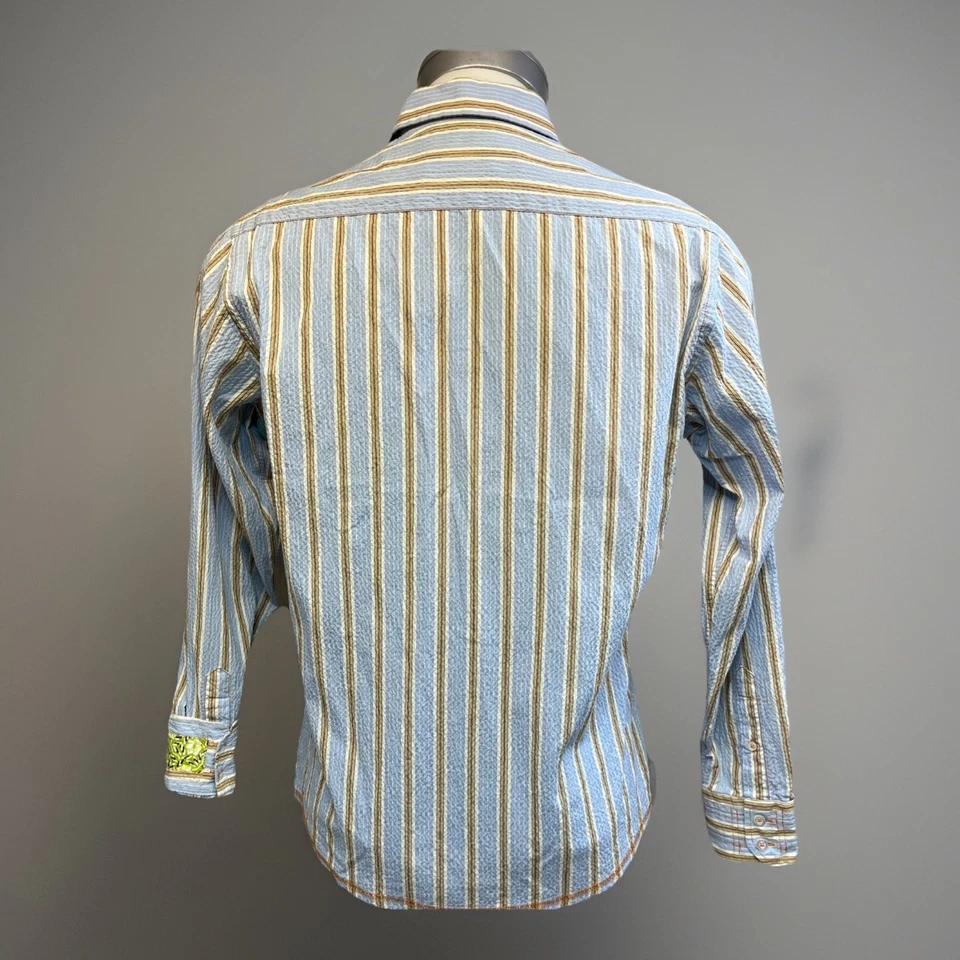 Georg Roth Of Los Angeles Men’s Shirt Button Up Striped Print Long Sleeve Size M - Image 2 of 4