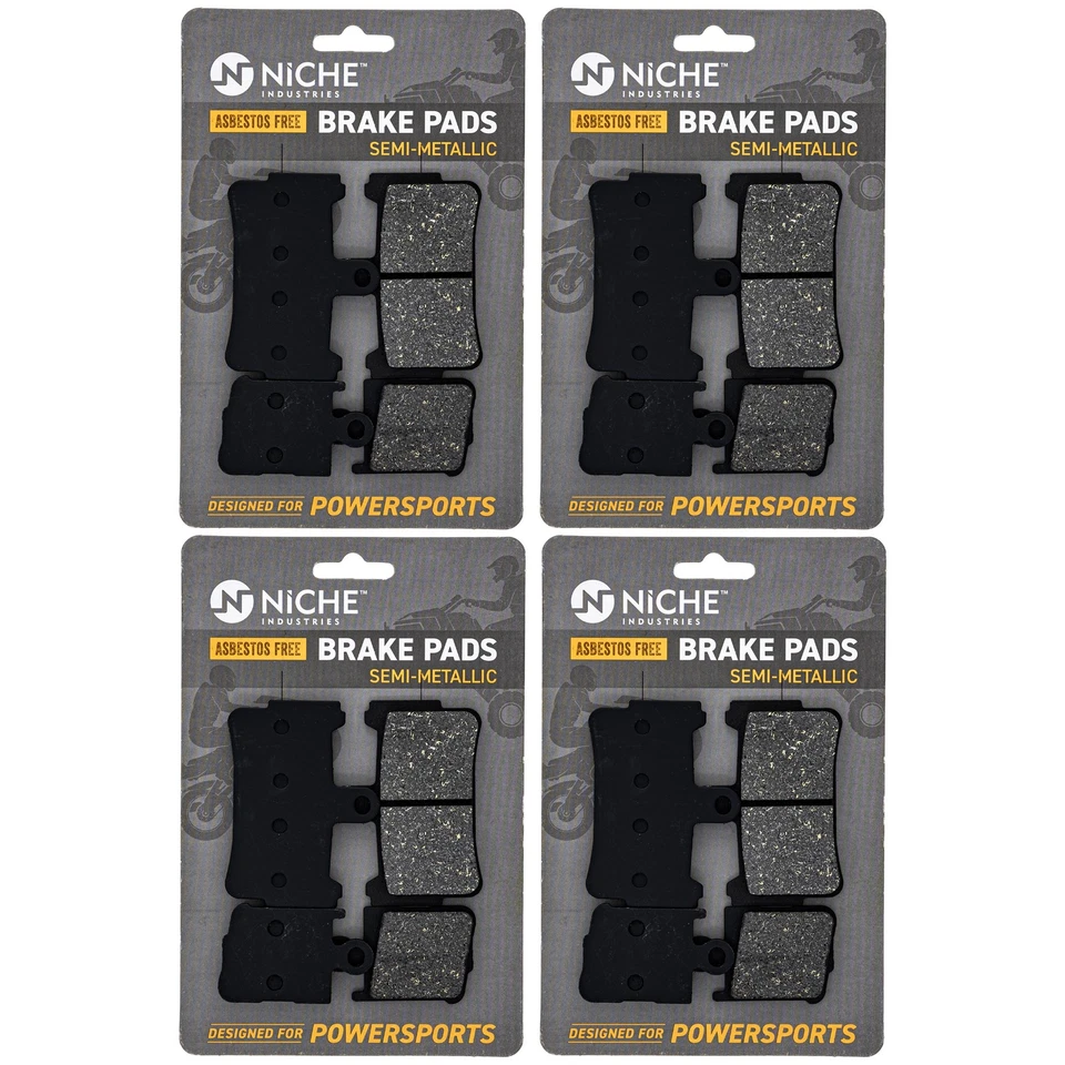 NICHE Brake Pad Set for Honda VFR1200FD 06455-MGE-016 Front Semi-Metallic 4 Pack - Image 2 of 4