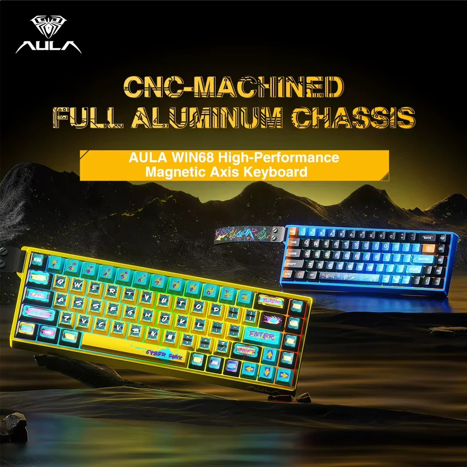 AULA WIN68HE Gaming Keyboard CNC Aluminum Rapid Trigger 8K Custom Mechanical 65% - Image 2 of 4