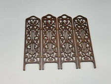 VINTAGE MINIATURE 70's WALL PANELS MAHAGONY WOOD Beautiful 5.5" by 6" Singed